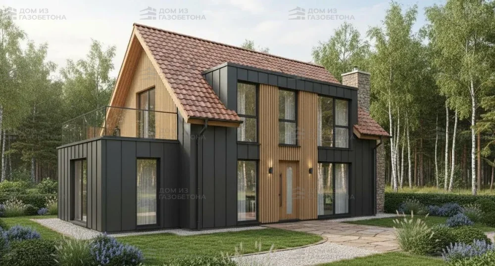 Проект Двухэтажный дом 12 на 8, 130 м2