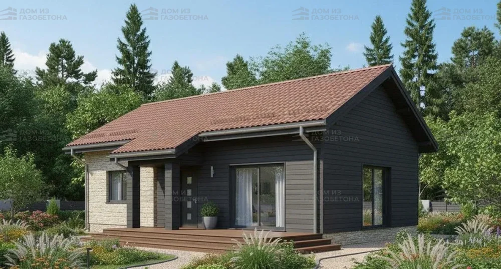 Проект Одноэтажный дом 10 на 10, 74 м2