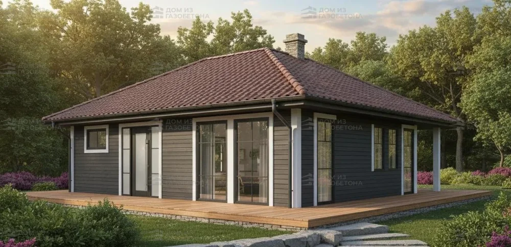 Проект Одноэтажный дом 10 на 13, 98 м2