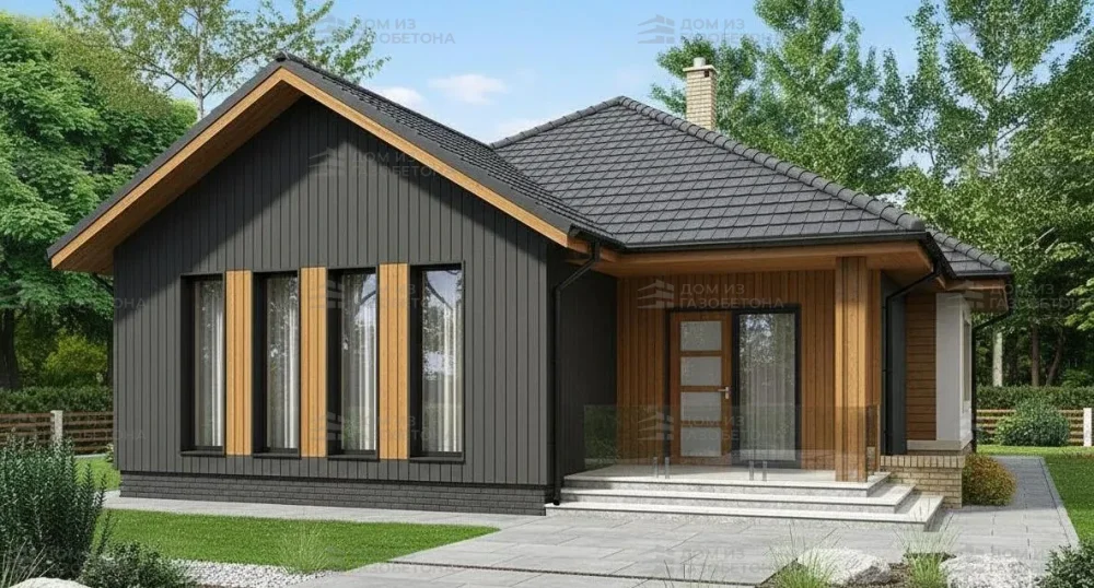 Проект Одноэтажный дом 12 на 16, 121 м2