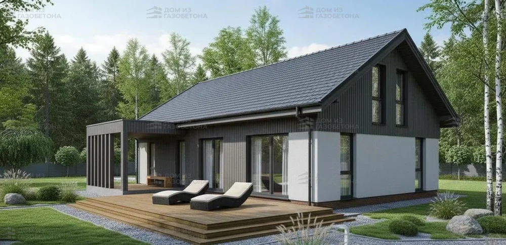 Проект Одноэтажный дом 19 на 15, 136 м2