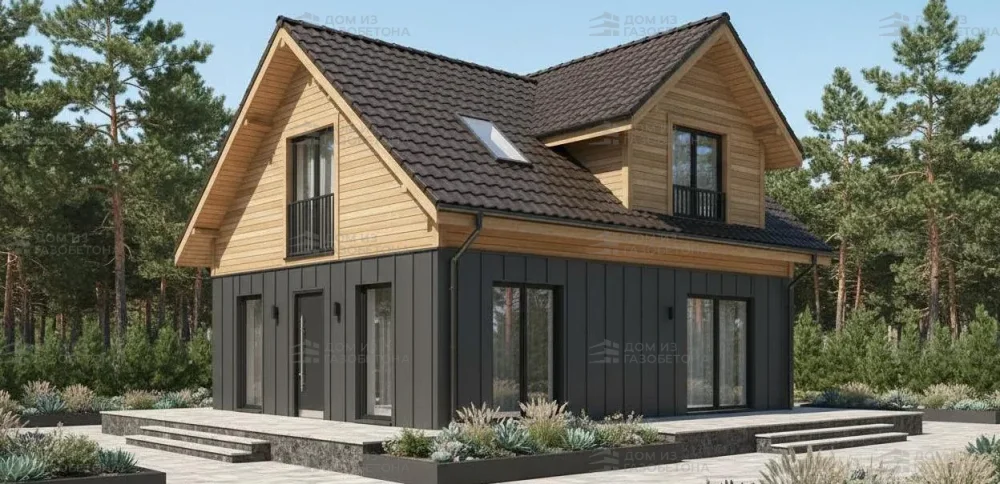 Проект Двухэтажный дом 11 на 8, 109 м2